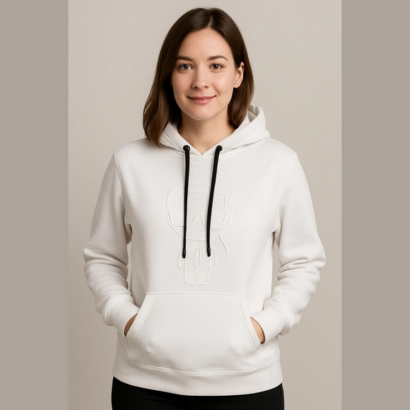 Karl Lagerfeld Tops - Karl Lagerfeld Graphic White PulloverHoodie